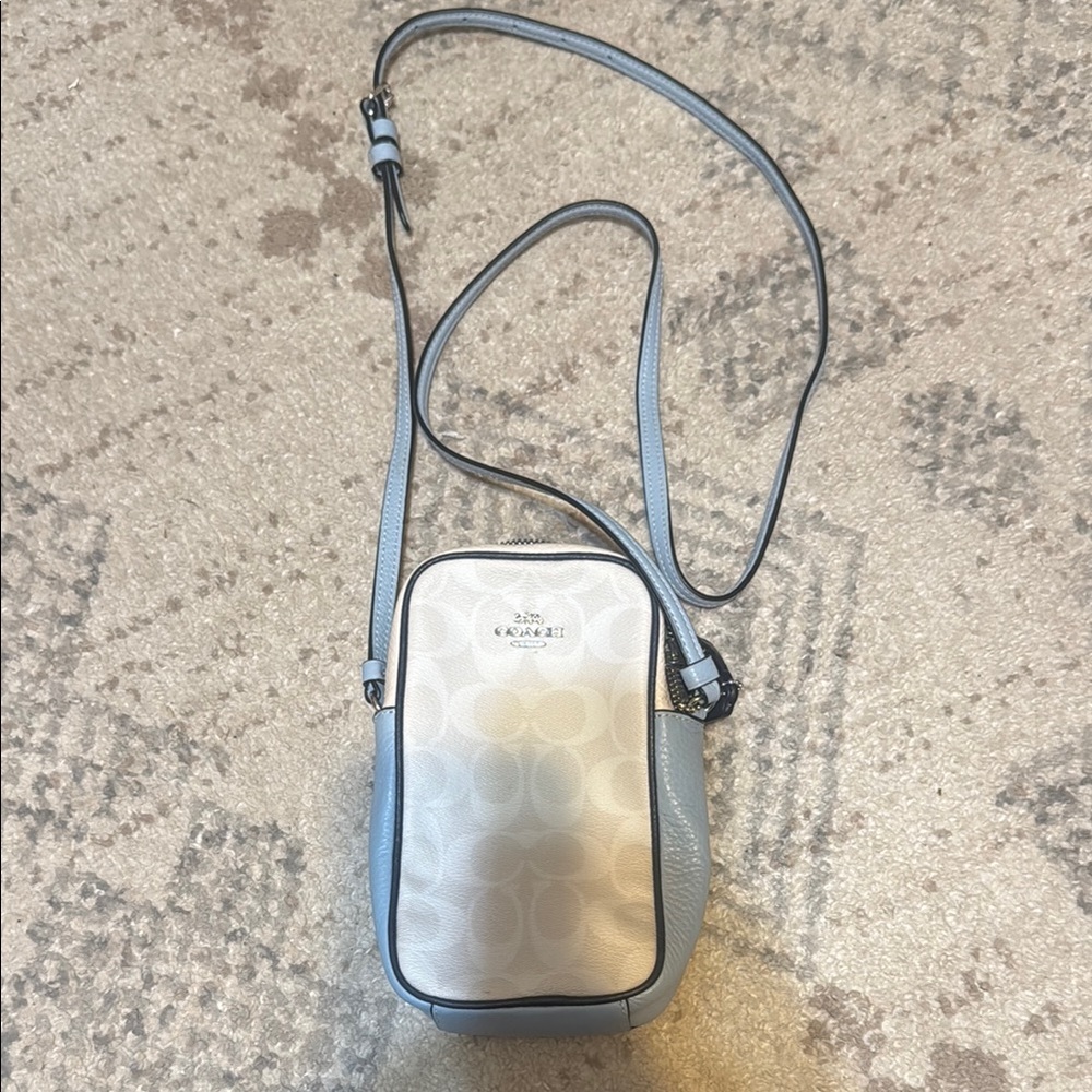 Coach Light Blue and Cream Crossbody Bag